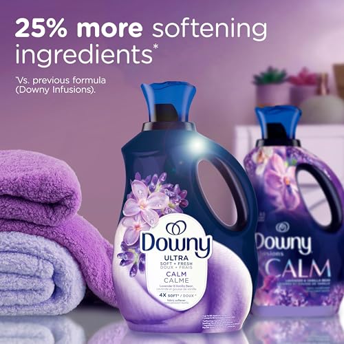 Ultra Soft Plus Fresh Fabric Softener Liquid, Calm, Lavender and Vanilla Bean, 1.65 L, 83 Loads, Downy Fabric Softener, Laundry Softener by Downy - Image 6