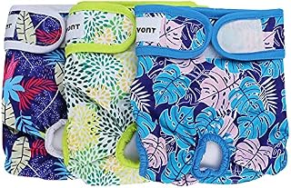 Avont 3 Pack Reusable Dog DiapersHighly Absorbent, Washable and Eco-Friendly Sanitary Wraps Panties for Female Pets -Black