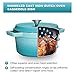Bruntmor Pre-Seasoned Enameled Cast Iron Dutch Oven with Lid and Handle - 6.5 Quart Heavy Duty Casserole Dish for Cooking, Baking, and Braising - Oven Safe Round Cast Iron Cooking Pot - Duke Blue