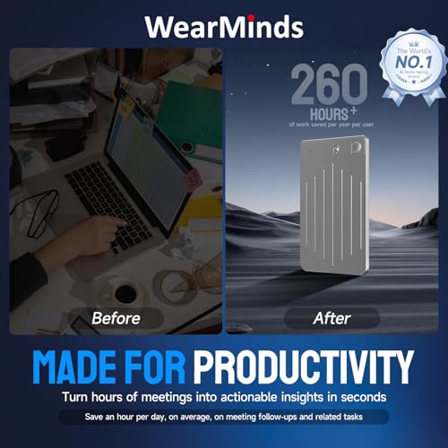 Image of AI Voice Recorder, App Control, 64GB Memory,122 Languages,Real Time Transcribe & Summarize with 30 Pro Templates,Deep AI Analysis, Meetings /Class /Lectures (Grey)