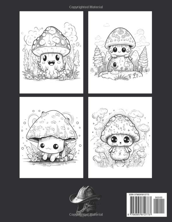 Miniatura 2 de Adorable Fantasy Mushrooms Coloring Book A Creepy Mini-Mushroom Monsters Coloring Book for Adults and Teens