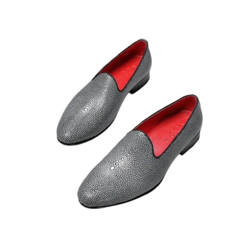 Authentic Real True Stingray Skin Men's Dress Loafers Genuine Exotic Leather High-end Craft Handmade Male Slip-on Shoes