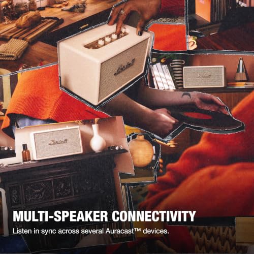 Image of Marshall Acton IV Wired Connectivity Stereo Home Speakers with Bluetooth 5.3 LE & RCA or 3.5mm Input - Cream