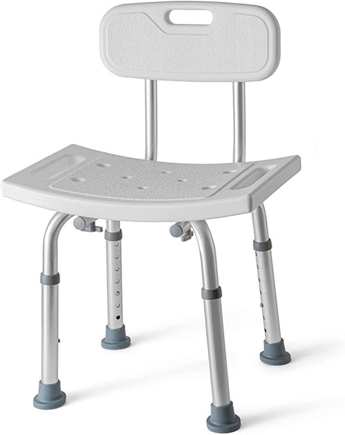 Chaise de douche avec dossier amovible en aluminium réglable