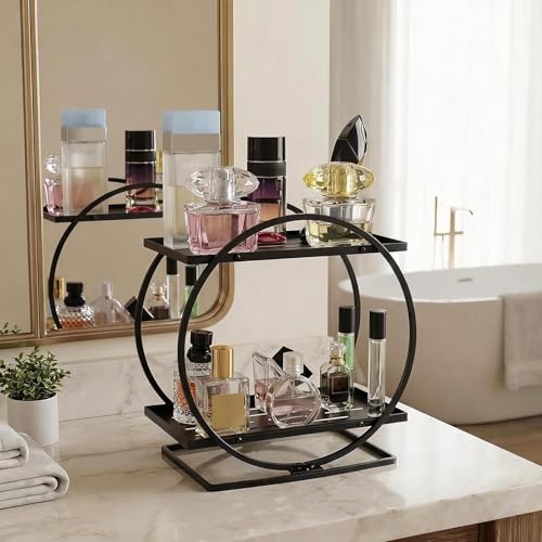 Organiseur de salle de bain 2 niveaux rangement parfum commode - 8