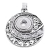 Souarts Antique Silver Color Flower Rhinestone Snap Button Jewelry Charm Pendant for DIY Bracelet (Silver 1)