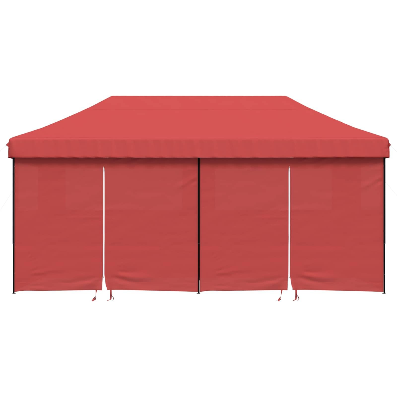 Carpa para fiestas burdeos, 292 x 580 x 315 cm, tela Oxford con 6 cuerdas de viento y 12 clavijas de tierra, tienda de campaña emergente plegable repelente al agua para eventos, incluye