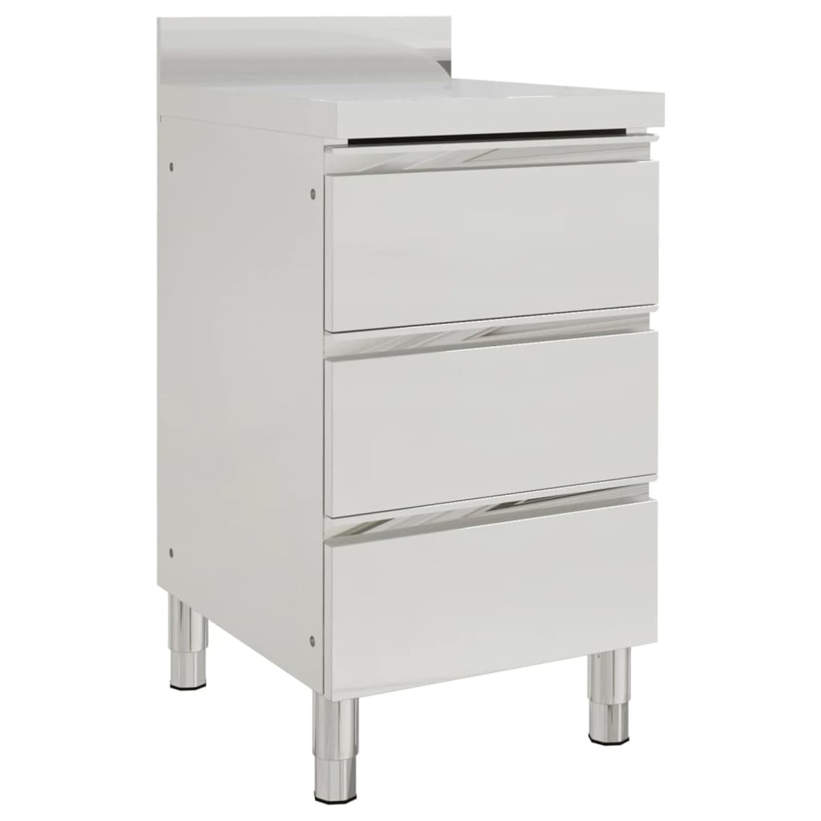 Gastro-Küchenschränke mit 3 Schubladen 2 STK. Edelstahl, Edelstahl Arbeitsschrank, Arbeitstisch, Edelstahl Schrank, Pizzatisch, Grillschrank Outdoor