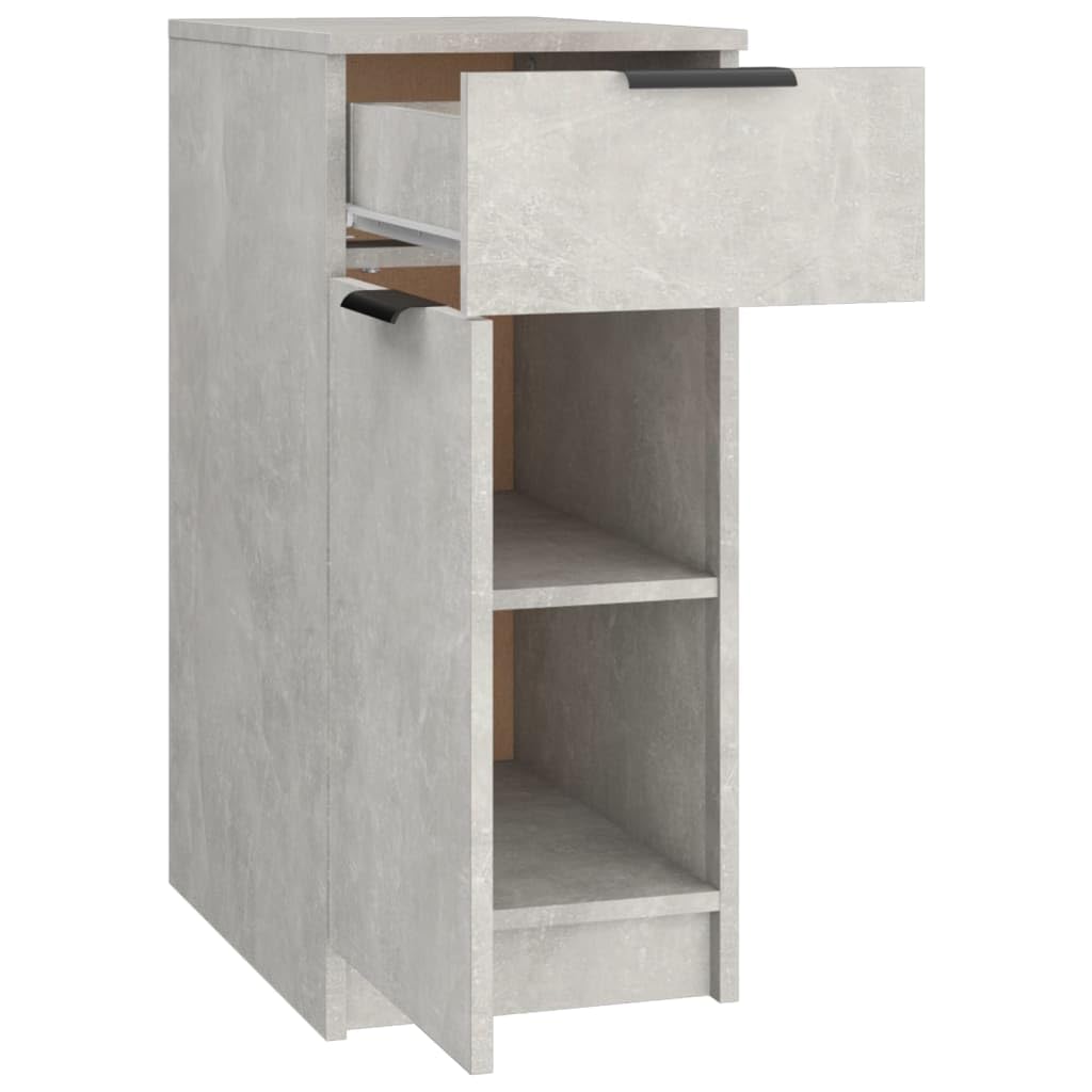 Armadietto da Scrivania Grigio Cemento 33,5x50x75 cm in Legno Multistrato con Cassetto e Scomparti, Mobile da Ufficio Organizzatore per Documenti e Libri, Design Minimalista