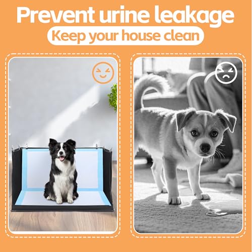 HOMBYS Dog Pee Pad Holder with High Walls, No-Spill Indoor Potty for Large Dogs, Foldable Puppy Litter Box, Patent Pending (33.8" L x 28" W x 17.7" H) - Image 5