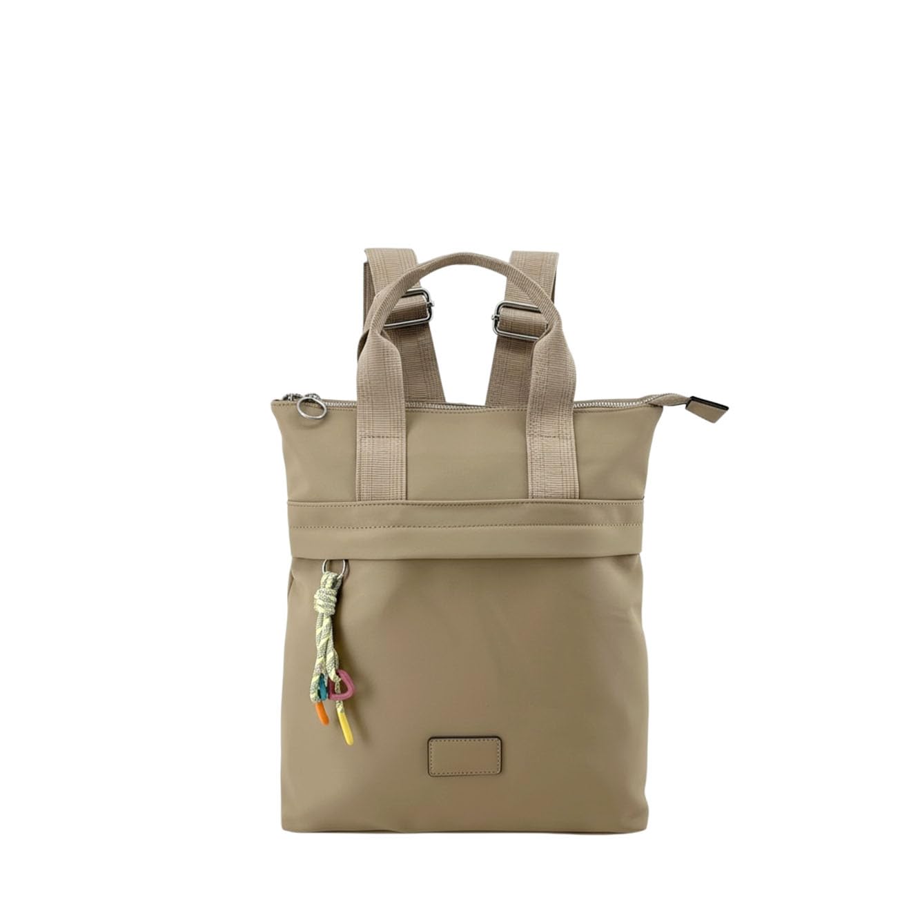 MODELISA - Bolso Mochila con Asas y Correas Ajustables Multifuncional Estilo Casual para Mujer (Caqui)