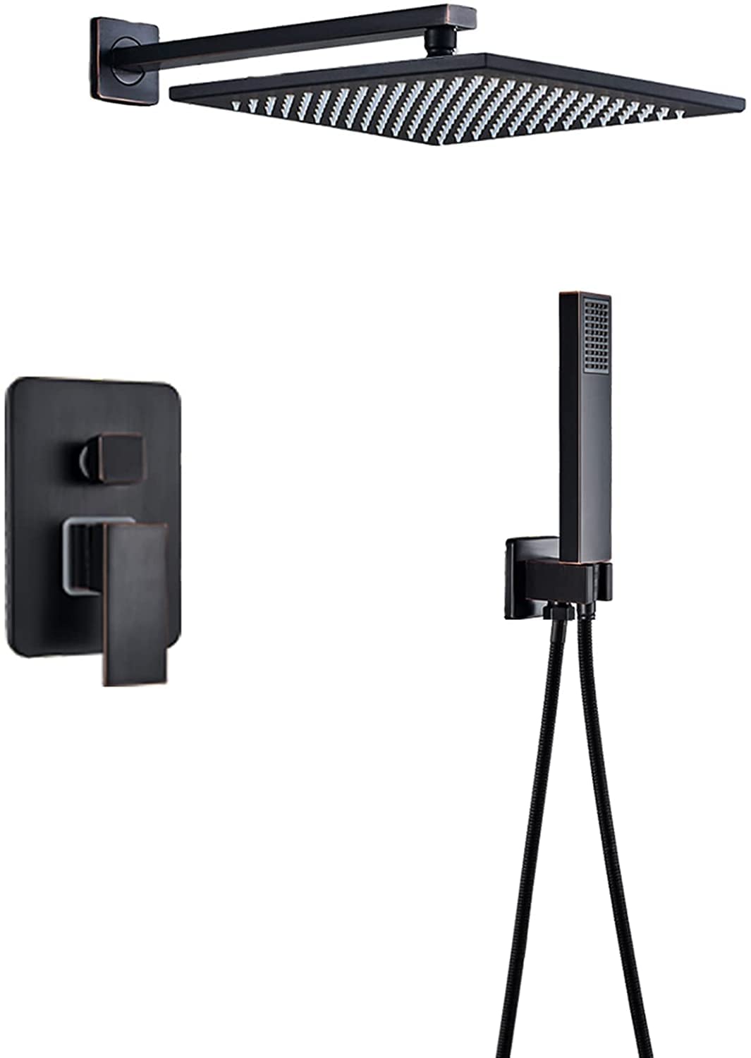 Robinet de douche encastré en laiton mural pour douche effet pluie stable