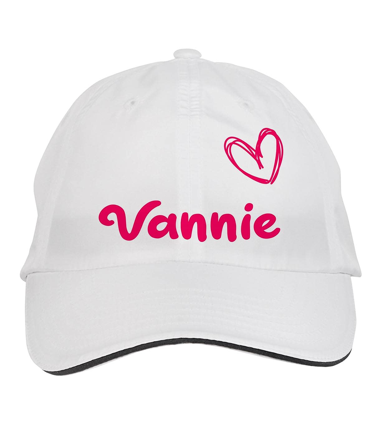 Vannie Name Hat Adjustable Cap, DesW61 White