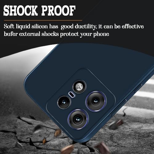 Image of Back Cover for Motorola Moto Edge 50 Pro 5G | Full Camera Protection | Premium Liquid Silicon Case | Flexible Bumper Case for Motorola Moto Edge 50 Pro 5G (Dark Blue)