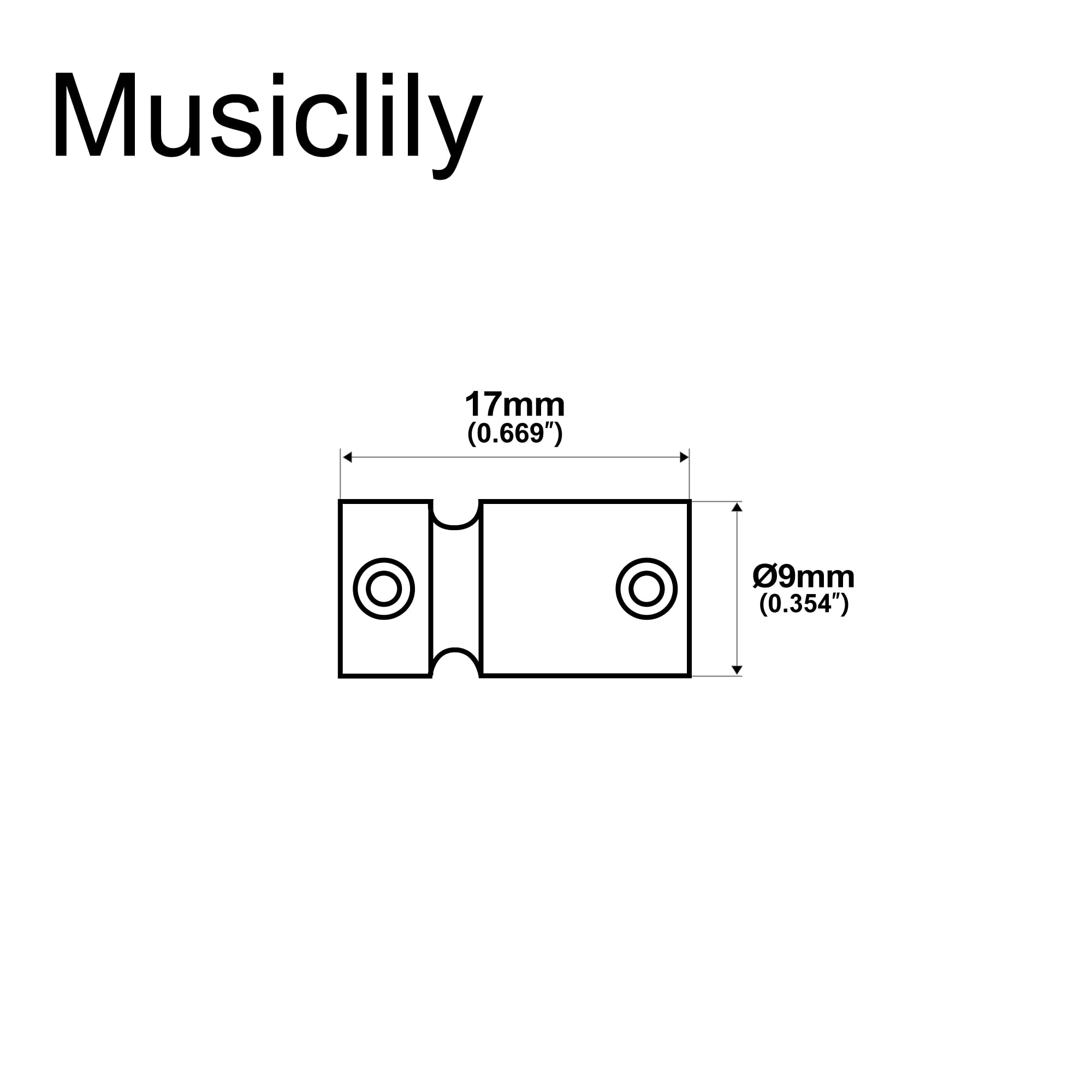 Musiclily Pro 17mm Steel Bass Bridge Saddles for 5-String Precision and Jazz Bass, Black (Set of 5) - Image 2