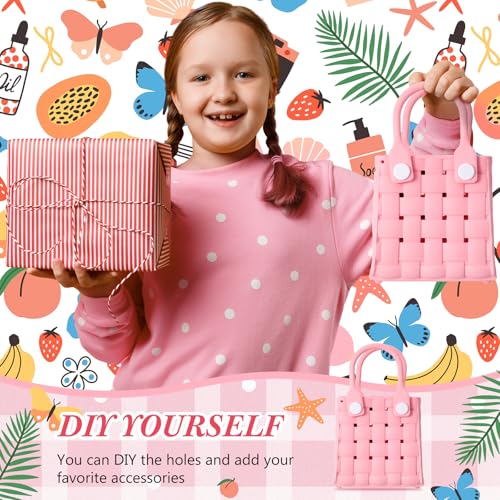 Sureio Mini Rubber Tote Bag for Girl Small Beach Bag Waterproof Beach Tote Portable Travel Open Handbag Outdoor Sport for DIY4