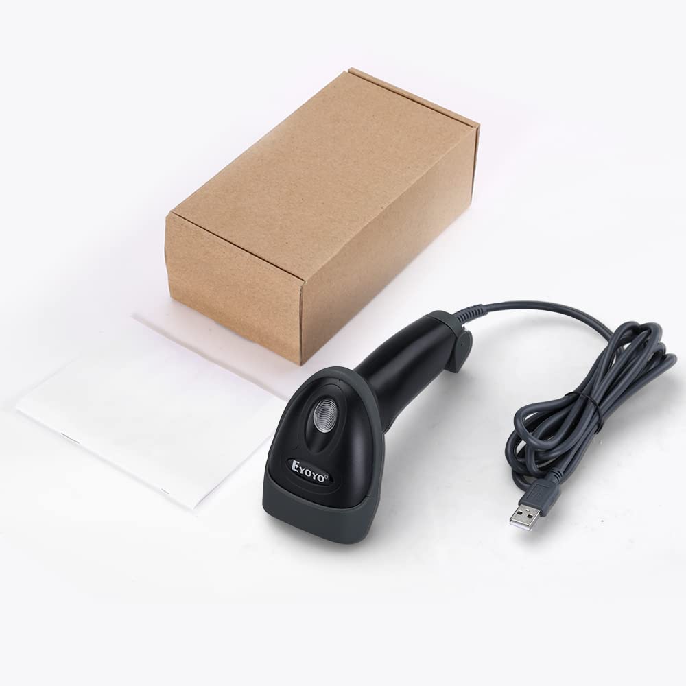 Eyoyo lettore di codici a barre 2D, Handheld Wired QR Barcode Scanner QR PDF417 Data Matrix Barcode Reader with USB Cable for PC Mac per Mobile Payment, Convenience Store
