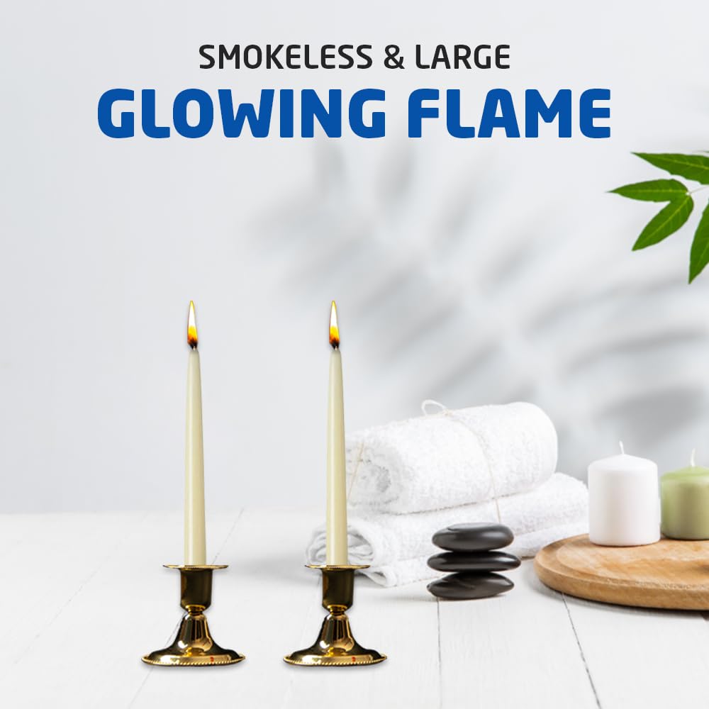 1Above Confezione da 50 candele affusolate | Non profumate – Candele a combustione lenta | Multiuso | Candele senza fumo (avorio)