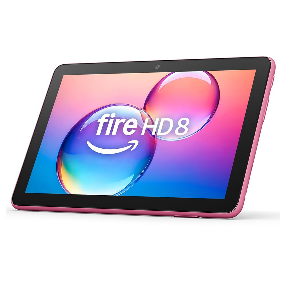 Amazon Amazon Fire HD 8 tablet (newest gen), 8" HD Display, 3 GB memory, 32 GB, designed for portable entertainment, Hibiscus, (2024 release) – without ads