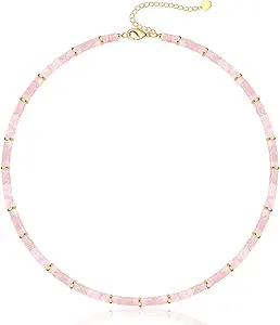 Choker Necklace for Women, Beaded Necklaces for Women Stocking Stuffers for Teens Teen Girl Gifts Gifts for Her Adjustable 14k Gold Gemstone Summer Anniversary Birthday Christmas Jewelry