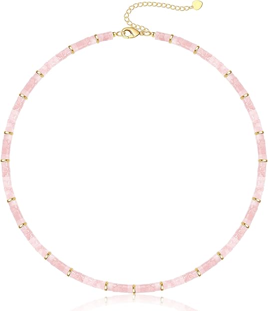 Choker Necklace for Women, Beaded Necklaces for Women Stocking Stuffers for Teens Teen Girl Gifts Gifts for Her Adjustable 14k Gold Gemstone Summer Anniversary Birthday Christmas Jewelry