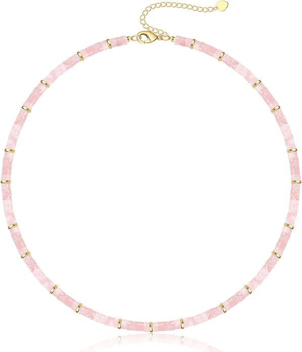 Choker Necklace for Women, Beaded Necklaces for Women Stocking Stuffers for Teens Teen Girl Gifts Gifts for Her Adjustable 14k Gold Gemstone Summer Anniversary Birthday Christmas Jewelry