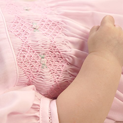 Petit Ami Baby Girls’ French Bubble With Diamond Smocking, 6 Months, Mint #TOP4