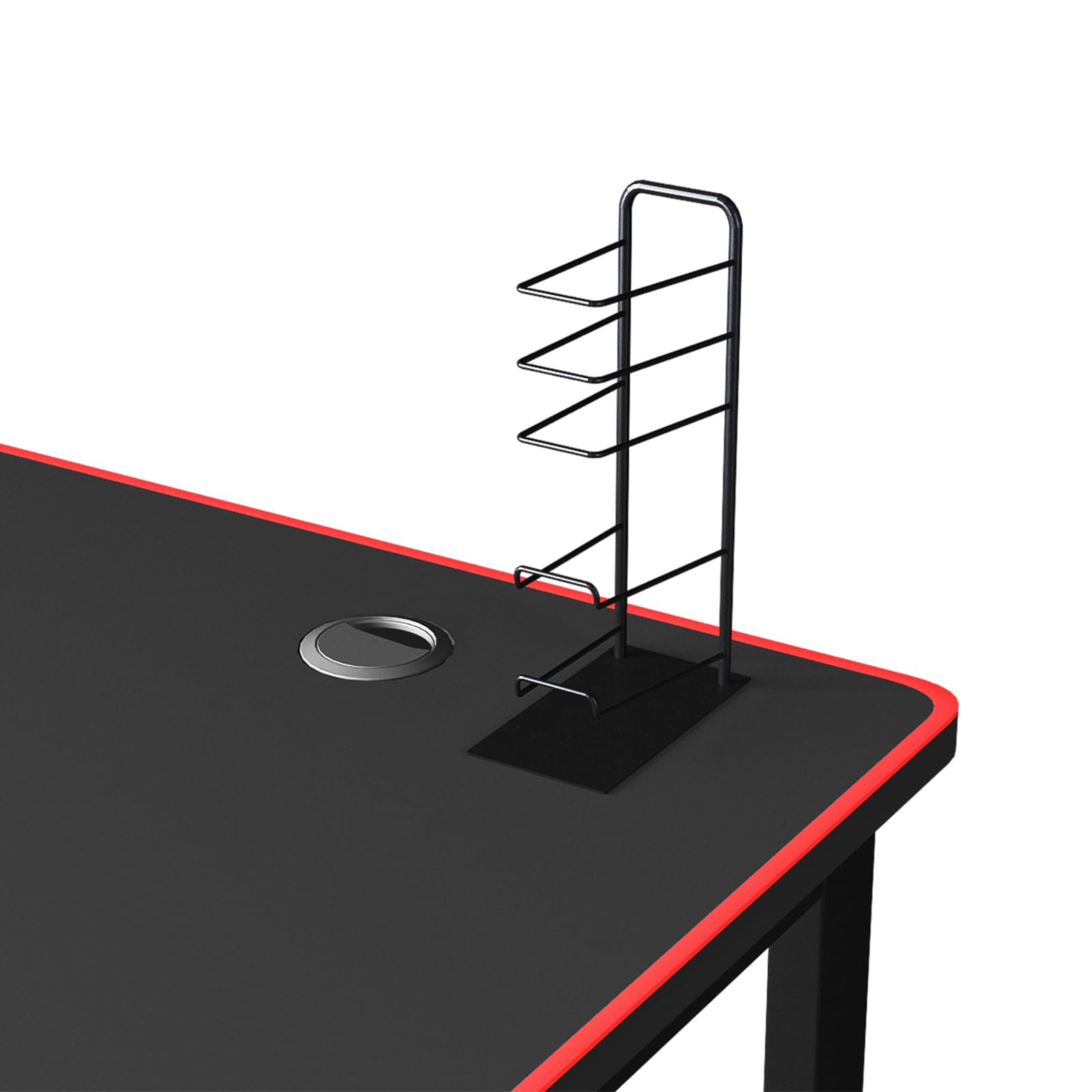 sogesfurniture Scrivania per Computer da Gioco,con ampio tappetino per mouse gratuito, supporto per maniglia da gioco USB, portabicchieri e gancio per cuffie, 160x60x75cm, BHEU-LJ-1909-160all