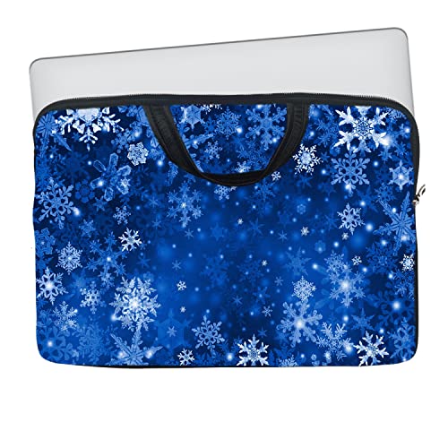 Image of TheSkinMantra Chain Laptop Sleeve Bag Compatible with Laptop /Macbooks /Chrombook /Notebook /Zbook (13.3 Inch [Handle], Snow Flakes)