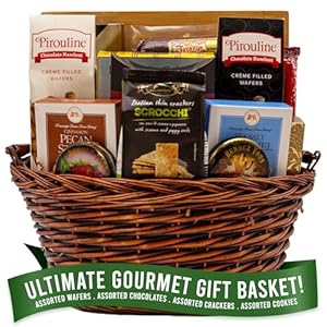 Gift Basket Village – The Ultimate Gourmet Gift Basket – Premium Gourmet Food Gift Basket with Crackers, Cookies, Wafers, Chocolate – Ideal Gift Baskets for Any Occasion – Made in USA Food Gift Basket