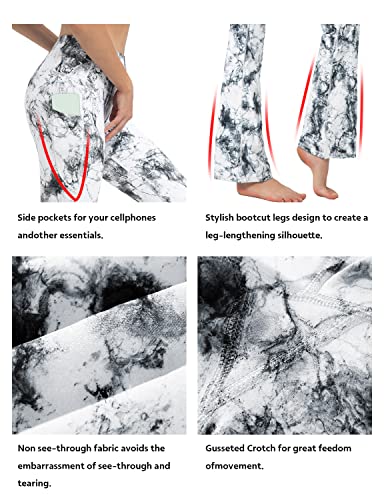 Image of BUBBLELIME 29 inch /31 inch /33 inch /35 inch /37 inch Women High Waist Bootlegs Yoga Pants Tummy Control Bootcut Workout Flared Out Pockets