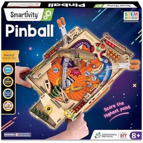 Smartivity DIY Pinball Machine Toy for Ages 8-99 Year Old | Award Winning Arcade Game | Birthday Gift Ideas for Kids & Adults | STEM Toy for Boys & Girls I Fun Family & Party Game Cover