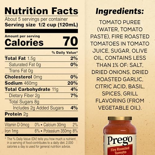 Image of Prego Fire Roasted Tomato Pasta Sauce, 23.5 oz Jar