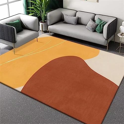 Tapis de chambre ado garçon motif géométrique jaune pour studio - 2