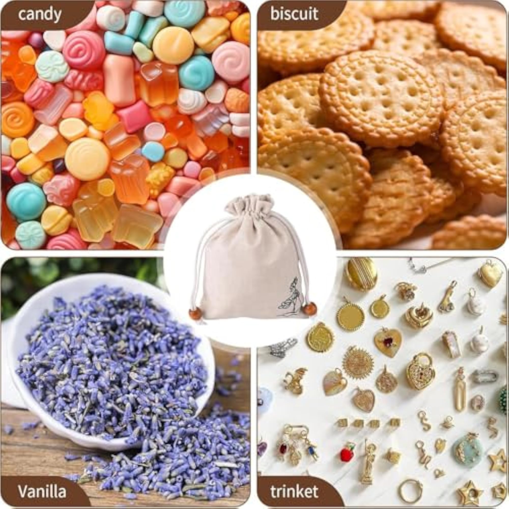 Cotton Drawstring Bags for Party Supplies, 15 Pieces
