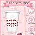 Yoiemivy 100 Pcs Cherry Disposable Plastic Cups with Straws 16 oz Cute Cherry Beverage Drinking Cups for Holiday Party Favors Drinkware Supplies