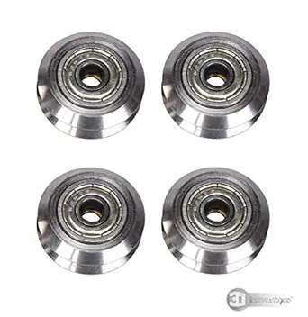 3DINNOVATIONS Openbuilds V-Type Wheel With 625ZZ Bearings Stainless Steel Metal Double V Pulley Gear for Aluminum Extrusion (4 pcs)