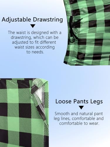 Men's Plaid Pajama Pants - Elastic Waistband, Drawstring Lounge Sleepwear3