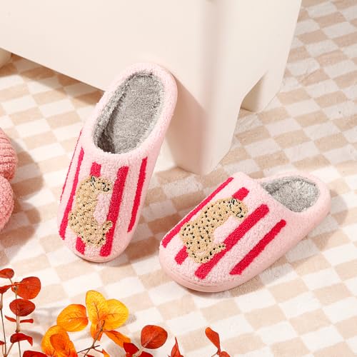 Image of LNERIP Animal Slippers Fruit Slippers Plant Slippers Various Cartoon Patterns Fluffy Soft Memory Foam Retro Indoor Outdoor Home Couple Shoes