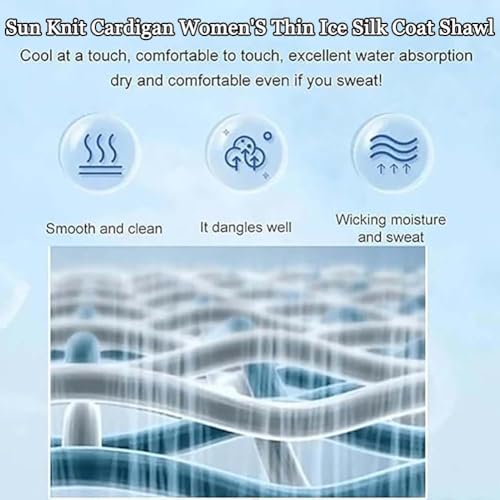 KCRPM Sun Knit Cardigan Women's Thin Ice Silk Coat Shawl, Extractiony Sun Knit Cardigan, 2024 New Summer Uv Blocking Shirts2
