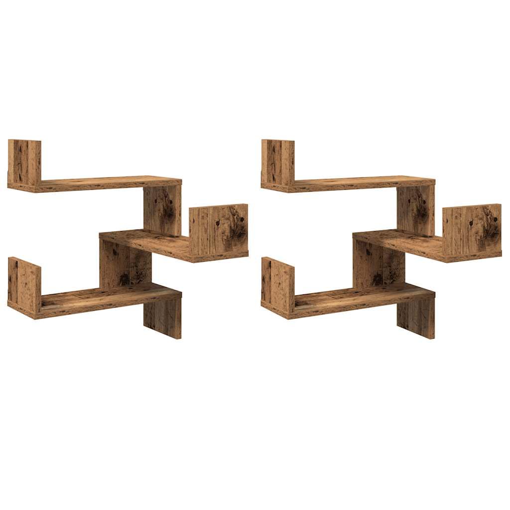 HaoChrymec Étagères Murales d'angle with Bois D'ingénierie, Design Compact, Étagère Murale Angle, Bibliothèque Murale, Étagère Murale Chambre, pour Salon, Bois Récupéré, 40 x 40 x 49.5 cm