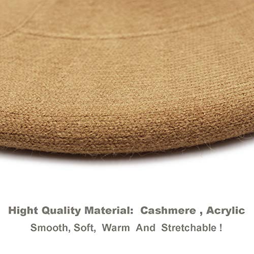 French Beret Hat,Reversible Solid Color Cashmere Beret Cap For Womens Girls Lady Adults (Camel) #TOP6
