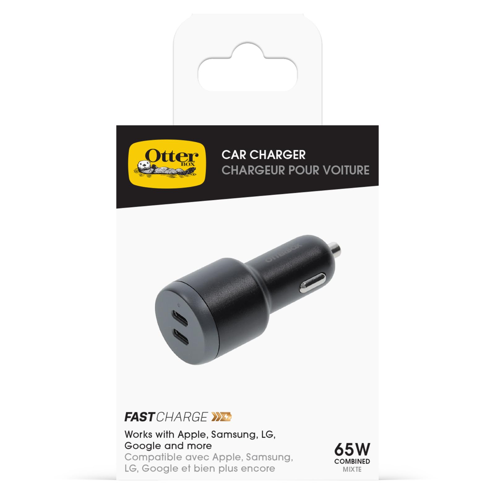 OtterBox Caricatore auto Doppia porta USB-C 65W, Nero
