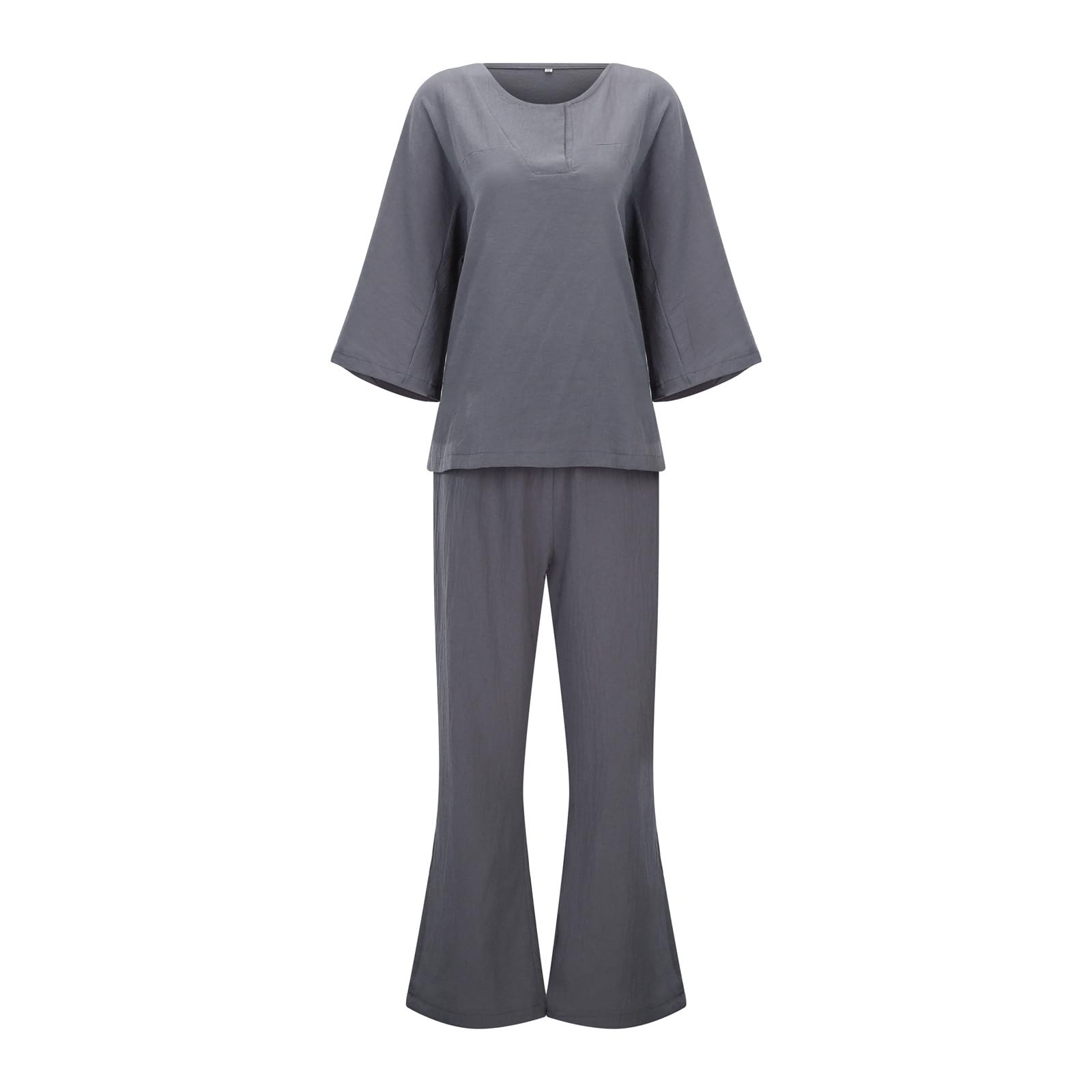 Survêtement pour femme - Grandes tailles - Baggy - 2 pièces - Élégant - Long - Survêtement d'été - Survêtement de jogging sportif - Survêtement de yoga - Tenue de sport légère - Tenue de sport - Tenue
