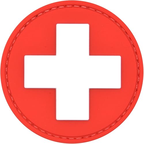 Medic Primeros Auxilios Emergencia Médico EMT Paramédico Rojo Blanco Parche PVC Goma extraíble Gancho y Bucle Táctico Mochila Chaleco Militar