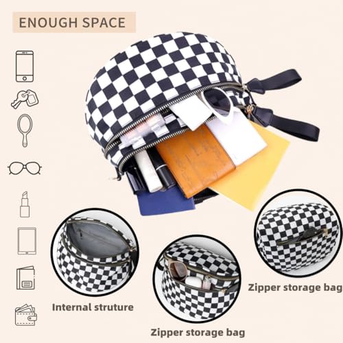Checkered Crossbody Bags for Women, Bum Bag Nylon Bumbags for Women Crossbody Checkered Shoulder Bag Large Hobo Crossbody Purse for Travel3