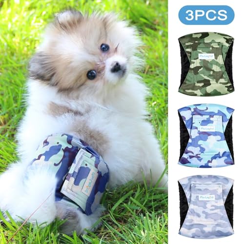 Image of Paw Legend Washable Dogs Diapers Male Dog Belly Bands for Male Dogs Diapers Reusable Puppy & Doggie Diapers Male (3 Pack, X-Large)