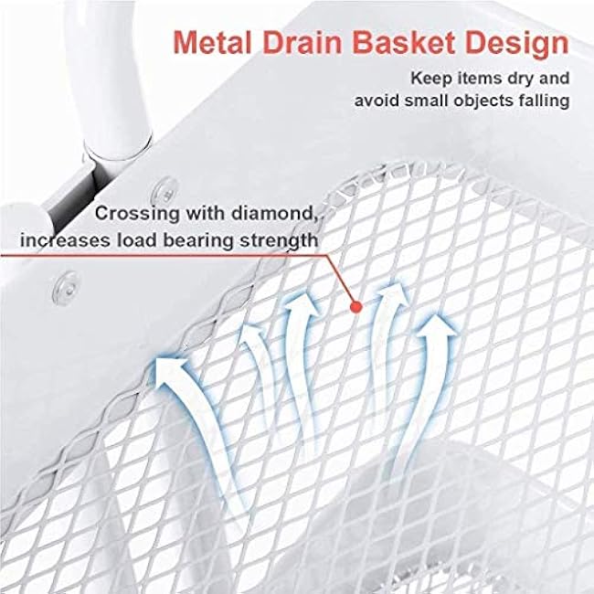 Kitchen Shelf Trolley Cart,Kitchen Trolley On Wheels 3 Tier Basket Rolling Cart 132 Lbs Capacity Storage Rack,42.5Cml X 34Cmw X 82Cmh-GPZQgvKu