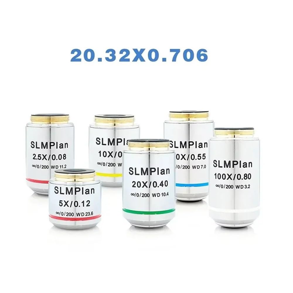 1 stücke Metallographische Mikroskop Lange Brennweite Arbeits Abstand Unendlichkeit Ziel Objektiv 2X 2,5 X 5X 10X 20X 50X 100X(Optional) RMS Gewinde(5X)