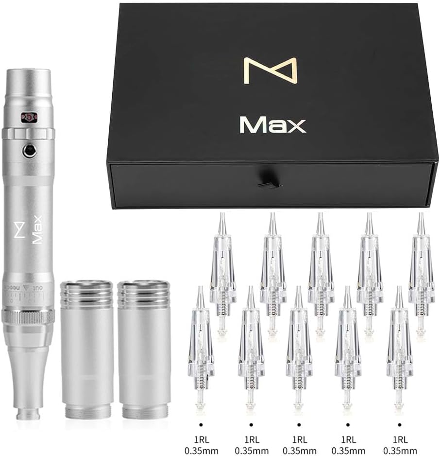 M Permanent Makeup Machine - Microblading, Eyebrow Tattoo - Microshading, Lip, Ombre Brows - Wireless Kit - Achieve Flawless Results (Silver)